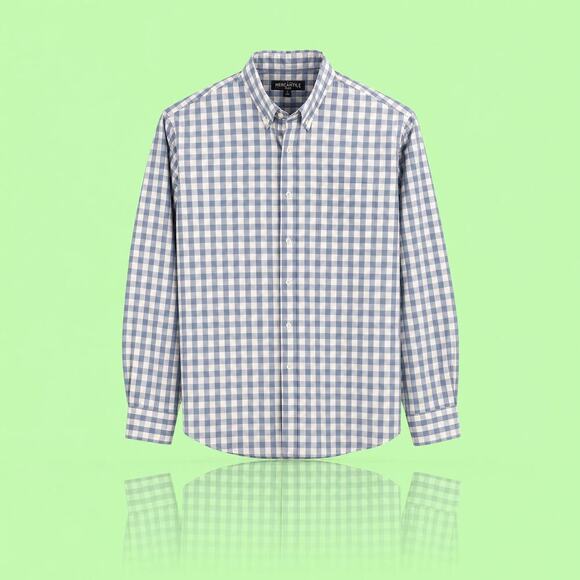 J CREW Other - J Crew Mercantile Flex Button Down Shirt Men's Large Slim Fit Blue Gingham Check